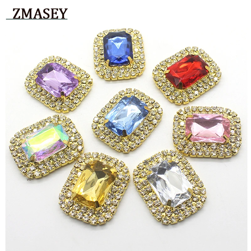 Классические Золотые 5 шт. пуговицы кристалл свадебные украшения кисточки акрил