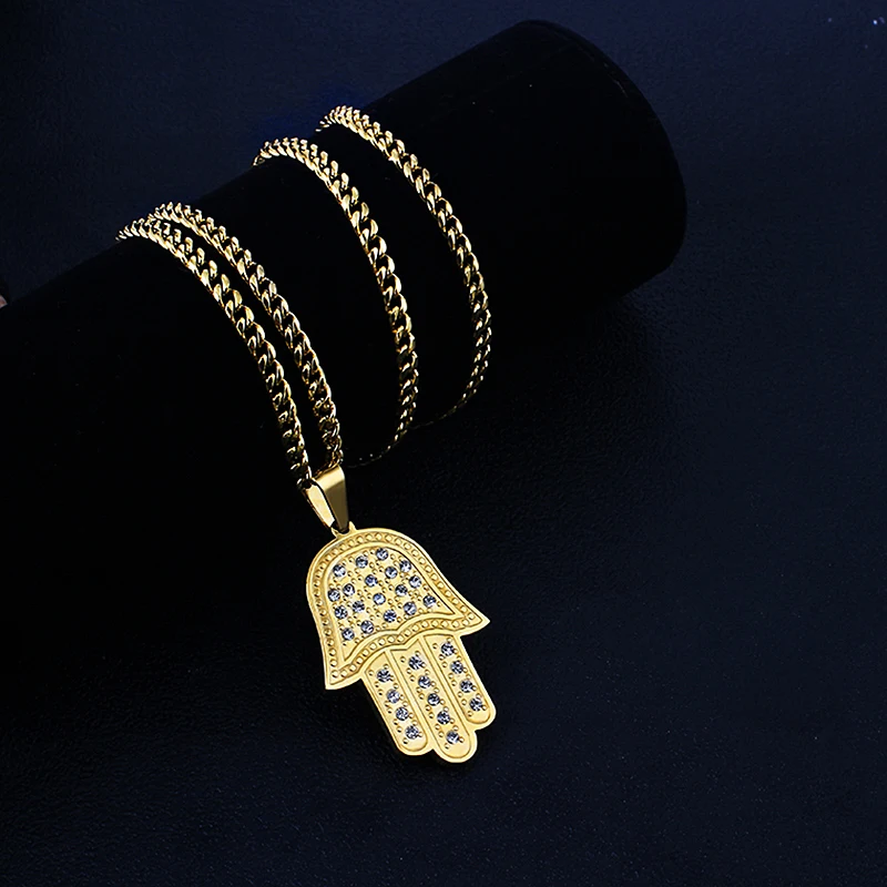 

Punk Curb Cuban Necklace Chain for Women Silver Color Gold 316L Stainless Steel Crystal Pendant Necklaces Fashion Jewelry Gifts