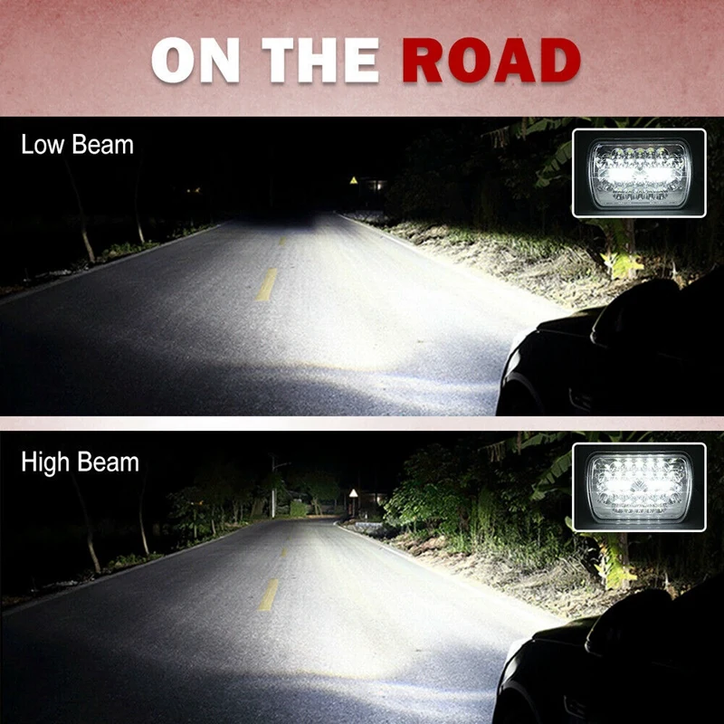 

1Pair 150W 5X7 Inch 7X6 Inch LED Osram Headlights Hi-Lo Beam Crystal Clear Sealed for Truck