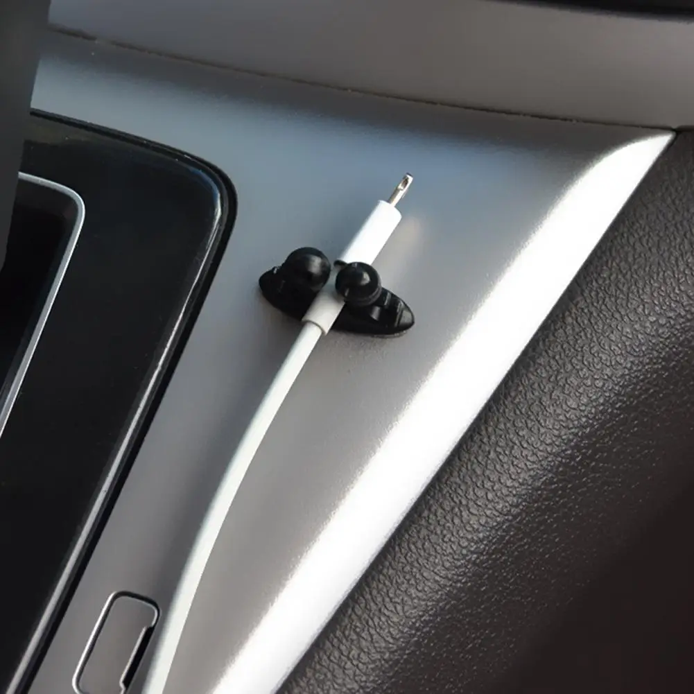 

8pcs Car Wire USB Cable Holder Tie Clip Fixer Headphone Cable Organizer Multifuction Navigation Black Car Charging Line Clamp