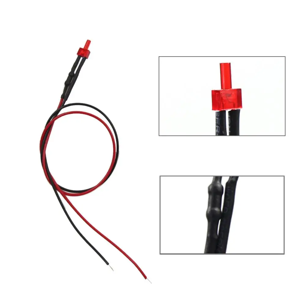20 штук Предварительно проводной 2 мм с Красной светодиодной лампой светильник