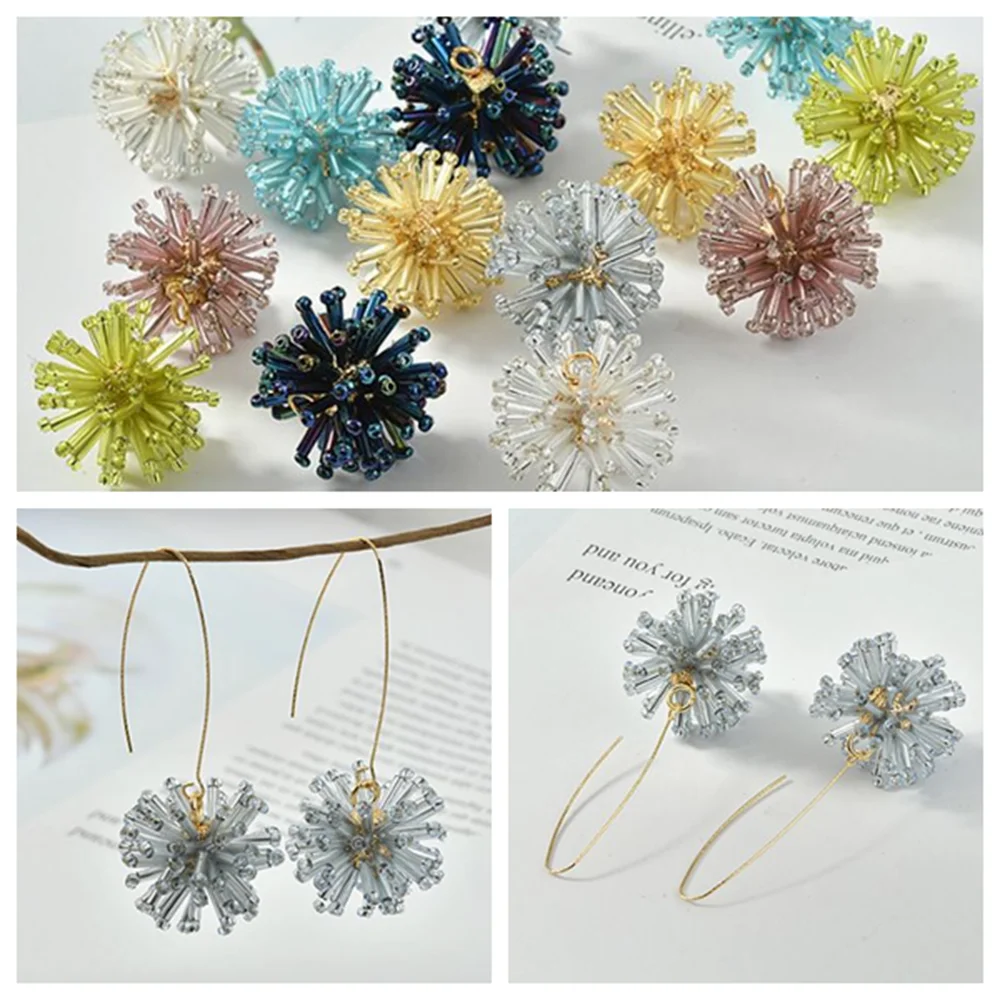 

Handmade Crystal Weaving Firework Ball Flowers Charms 2pcs 24MM For DIY Fashion Necklace Earrings Bracelet Making Accessories