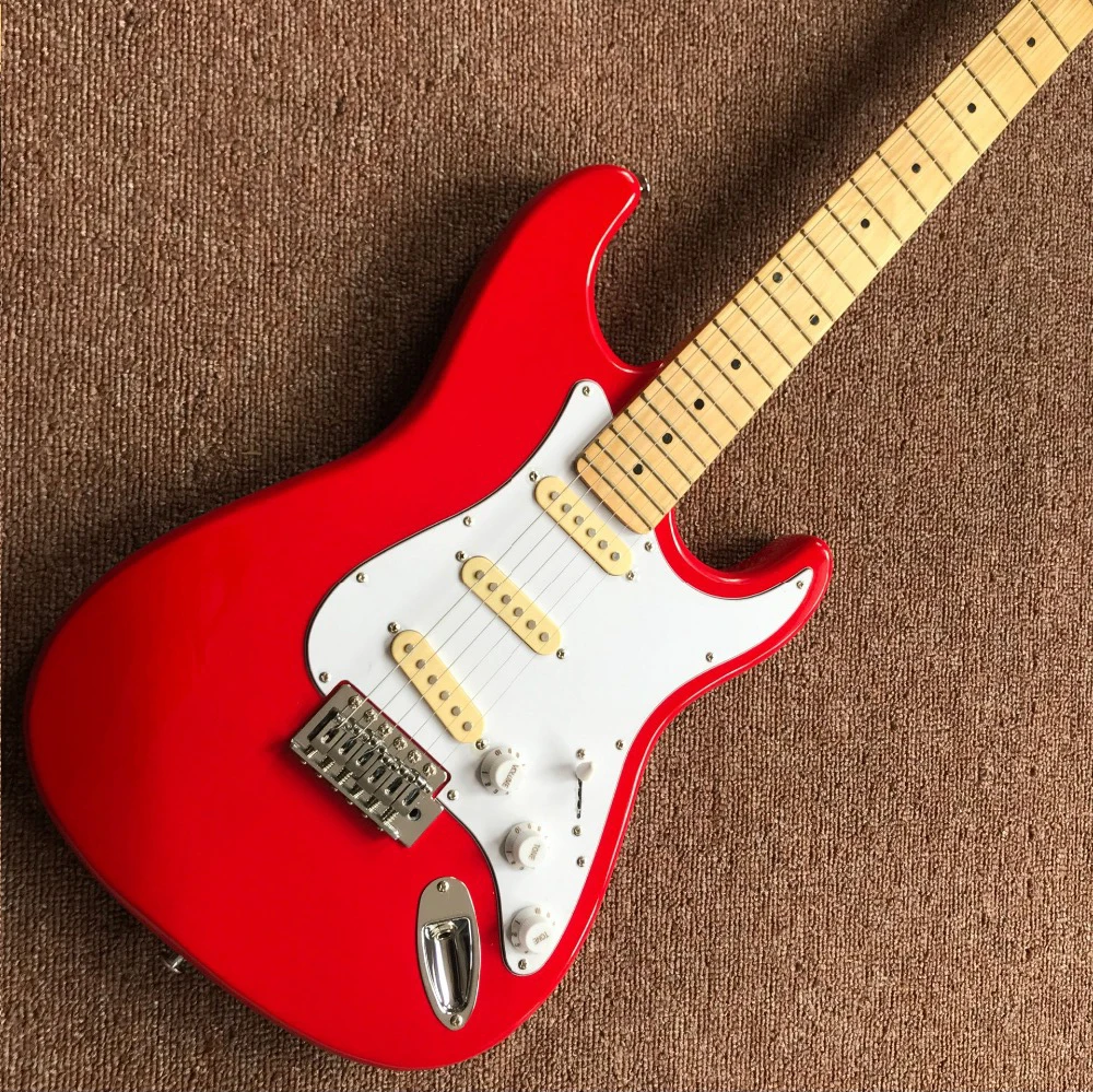 

Custom shop.red color electric guitar,Maple fingerboard gitaar, handwork 6 Strings alder body guitarra