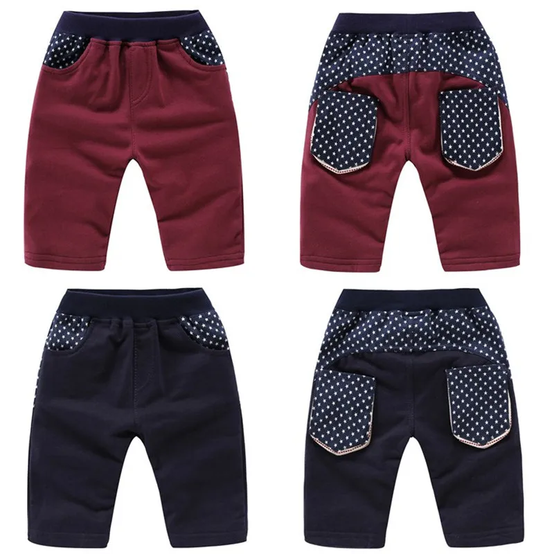 Детские повседневные шорты до колена для мальчиков принт со звездами хлопковые