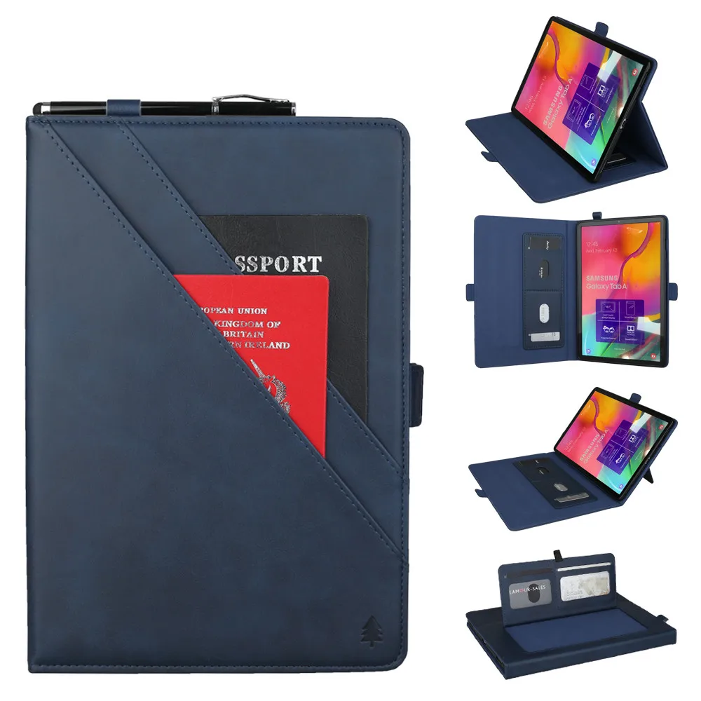 Синий Для samsung Tab A 10,1 T510 T515 Вращающийся Кожаный чехол-подставка для Galaxy Tab A T510 T515 10,1 дюймов чехол для планшета+ ручка - Цвет: Синий
