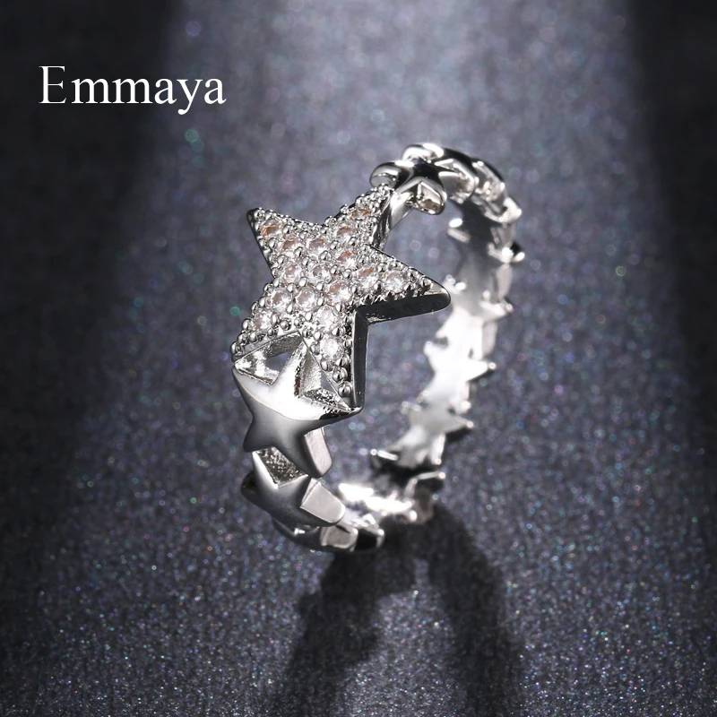 Женское кольцо с пятиконечной звездой Emmaya оригинальное кубическим цирконием 3
