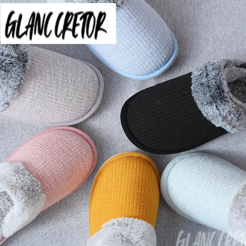 

Winter Plush Warm Male Cotton Slippers Indoor Leisure And Comfort Male Cotton Slippers Household Soft-soled Female Slippers