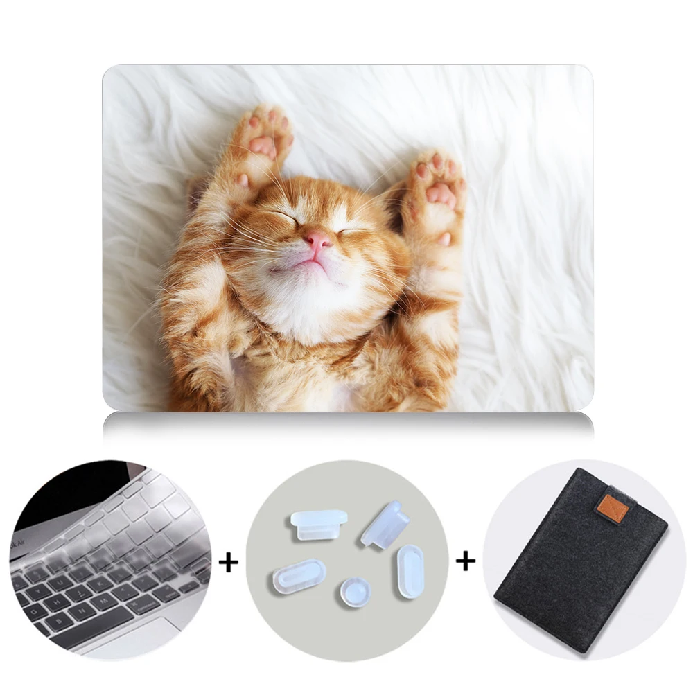 MTT чехол с милым котом и собакой для Macbook Air 11 13 Pro retina 13 15 с сенсорной панелью для mac book 12 дюймов Сумка для ноутбука с животными - Цвет: MB08