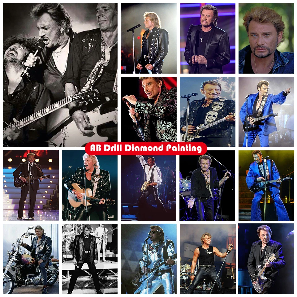 

Zipper bag rock star portrait 5D DIY AB diamond painting kit full circle diamond embroidery mosaic home decoration