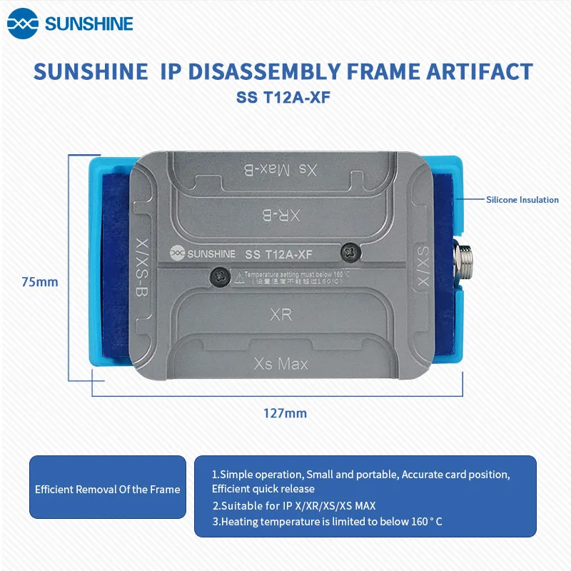 T12A-xf Handle Возняк для iPhone X материнская плата Расслоенный нагревательный стол 185 градусов Точная быстрая разборка платформы SS-T12A - Цвет: T12A-xf Handle
