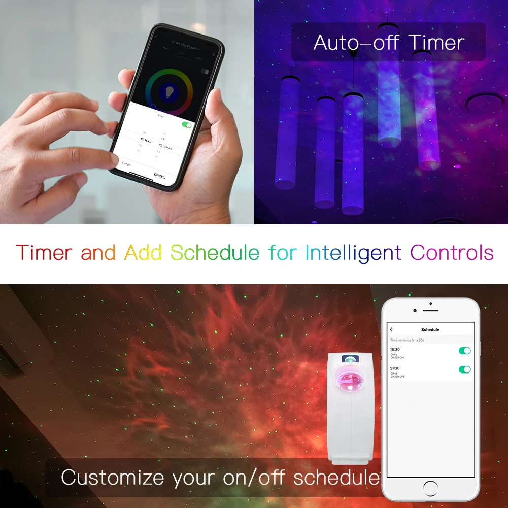 Wi Fi Tuya Smart Проектор звездного неба Galaxy лазерный проектор развевающиеся ночник