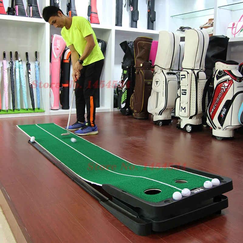 PGM Indoor Golf Set Putter Mat Trainer Assisted Practice Blanket 3mx0.5m Widened Version Adjustable Slope Sports Green Fairway | Спорт и