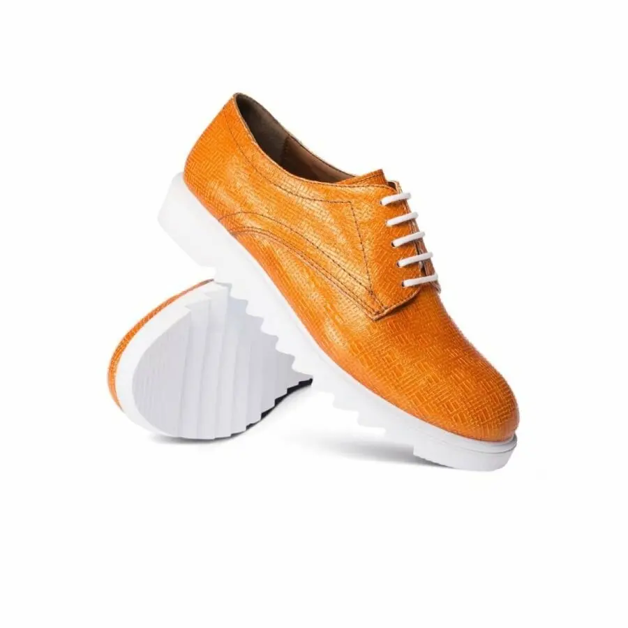

Women Shoes Deery, Genuine Leather Orange Casual Oxford Women Shoes