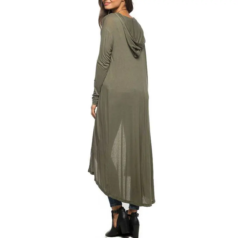 Женский Длинный Кардиган с длинным рукавом однотонный мягкий удобный уличный