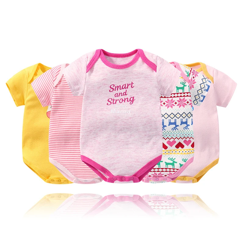 5 шт./партия детский хлопковый комбинезон с круглым вырезом|Ромперы| |