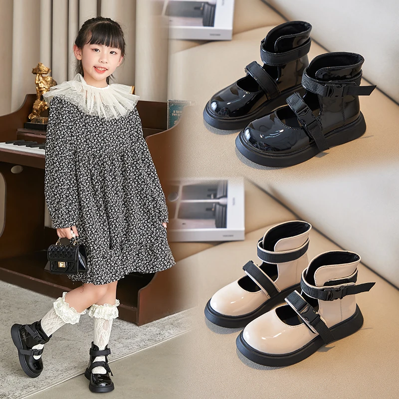 

Новинка весна-осень 2021, детская повседневная Маленькая кожаная обувь для девочек, удобная обувь для кампуса, Детская Классическая обувь, ра...