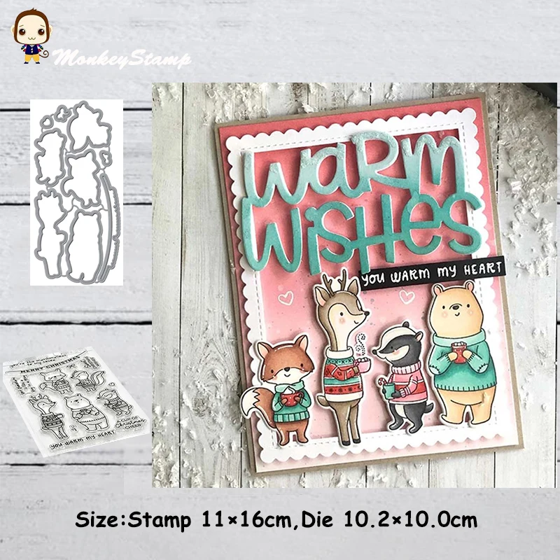 Трафареты и штампы обезьяны для скрапбукинга фотоальбома бумажных карточек с