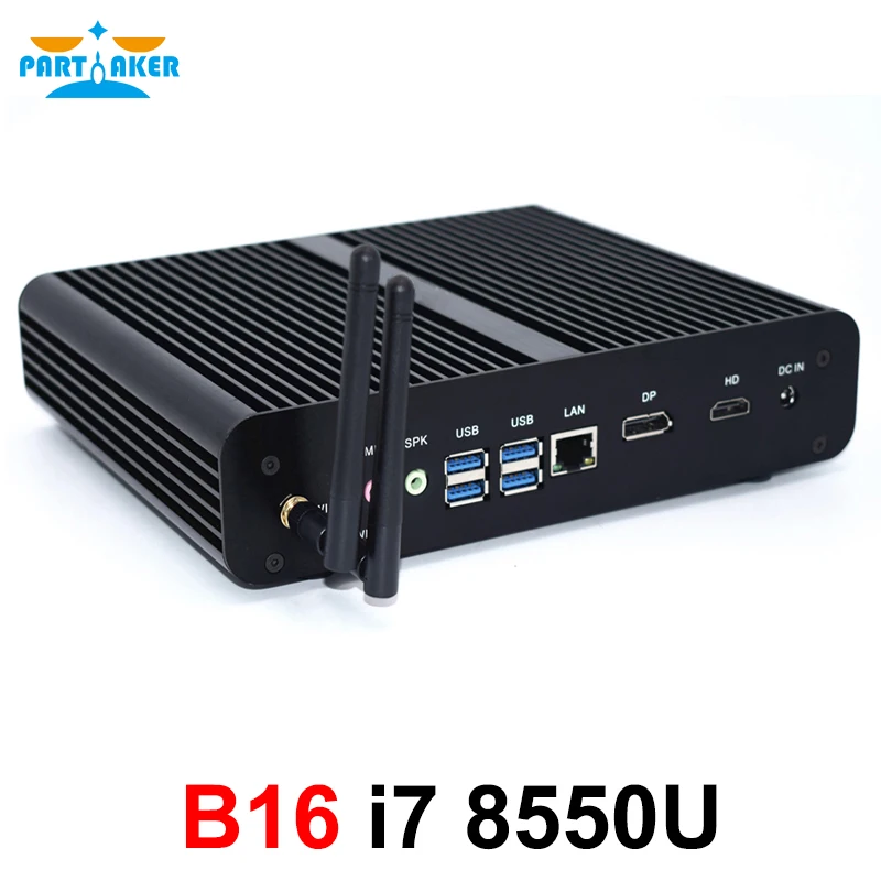 Intel Core i7 Gaming Computer 8559U 8550U 8565U Barebone Fanless Mini PC Windows 10 Linux UHD 4K HTPC Desktop DDR4 RAM M.2 SSD