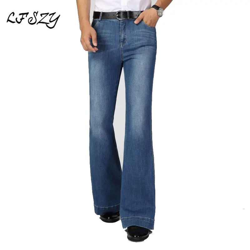 Jeans Men New Men's Mid-waist Big FIare Stretch trousers Men's High-quality Slim Fashion trousers Wide-legged FIared Jeans