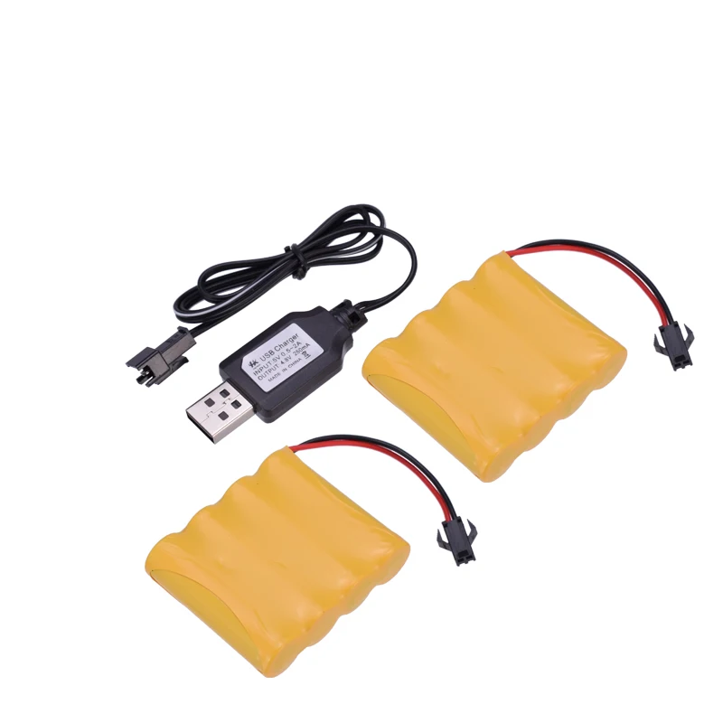 

2pcs 4.8V 6V 7.2V 9.6V 700mAh Ni-Cd AA Battery Pack Rechargeable For Remote Control Electric Car Toys SM-2P Plug Nicd Battery