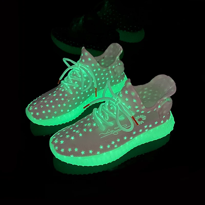 Новинка 2020 светящиеся повседневные туфли со Звездной ночью дышащие плетеные из