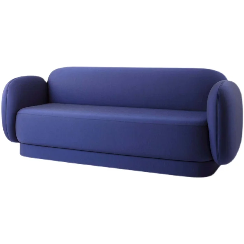 

High-Elastic Sponge Multi-Seat Sofa Italian Light Luxury Fabric Three-Person Minimalist Design Blue 2.4 Meters