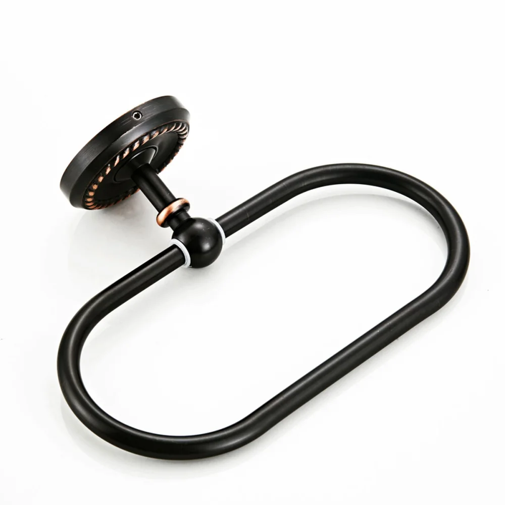 

Retro Towel Hanging Rack Towel Ring Oval Towel Shelf Pendant Wall-mounted Towel Holder Craft for Home Hotel Bathroom