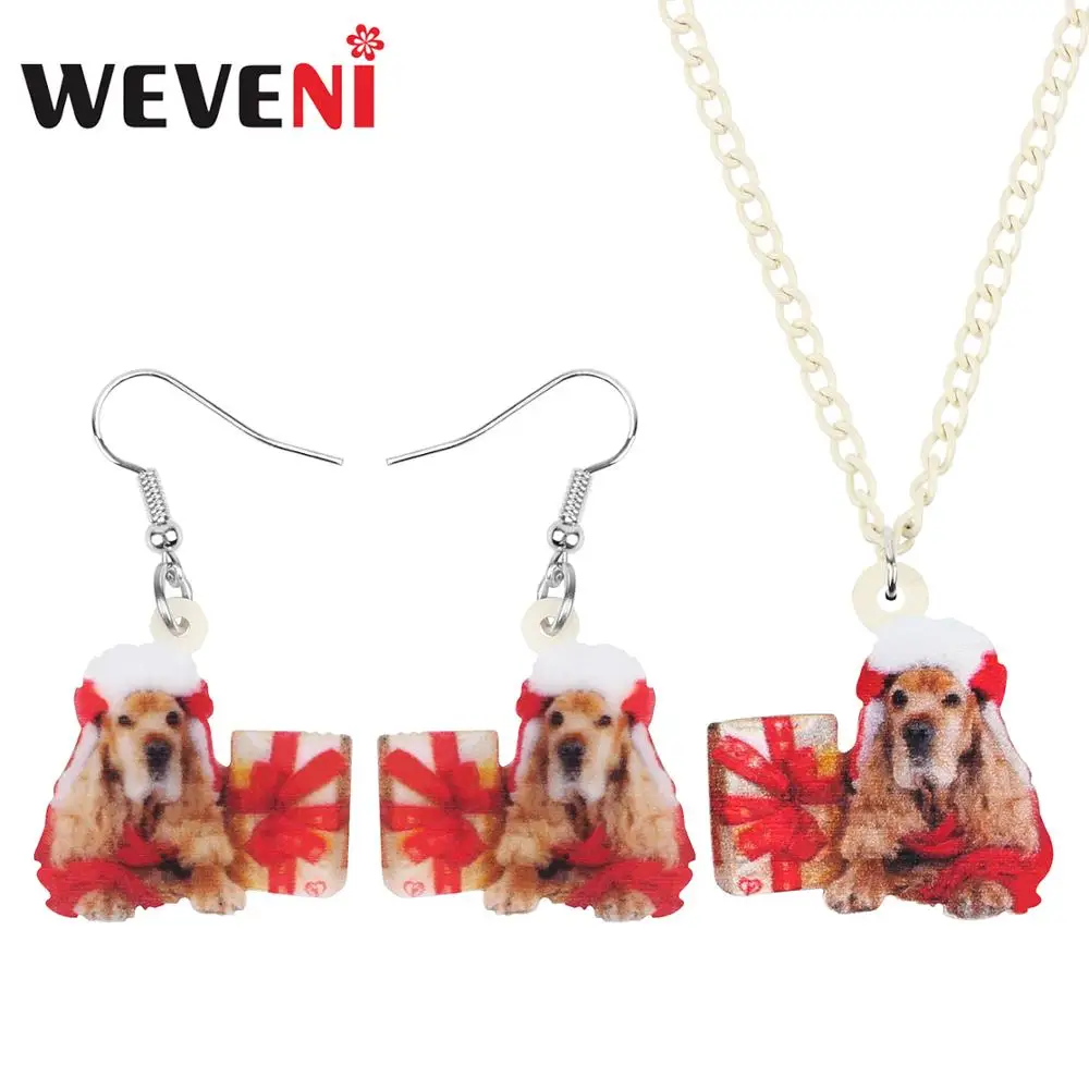 Акриловая Рождественская шляпа WEVENI кокер спаниель Подарочная коробка набор