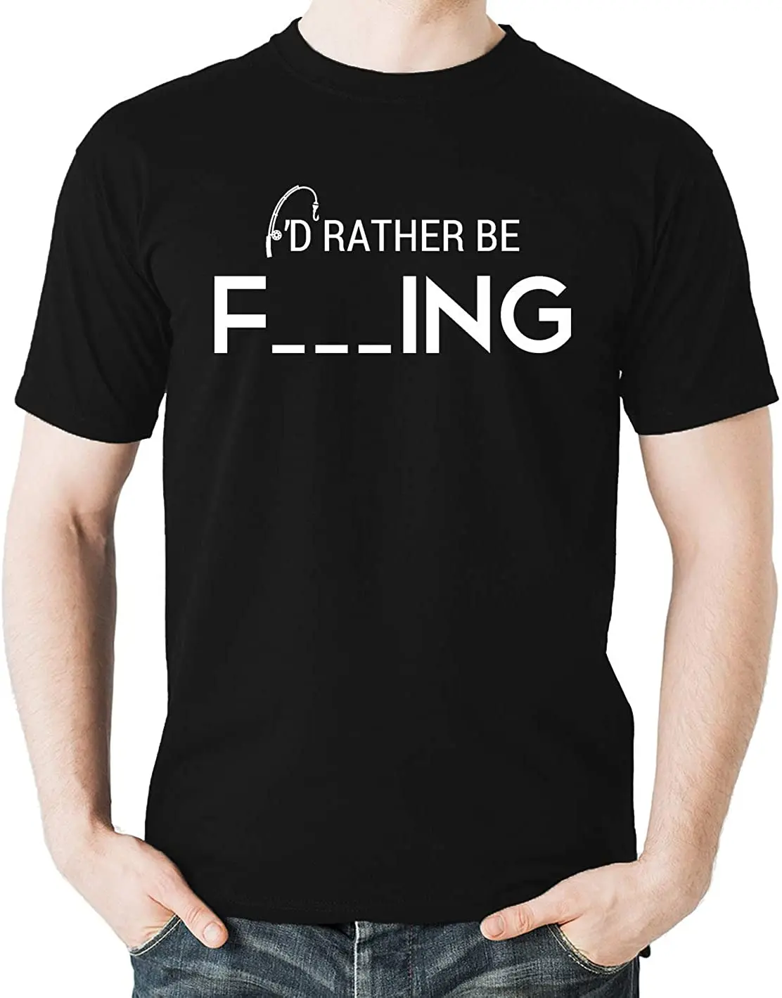 

I would rather fishing funny humor imitating fishing men's T-shirt