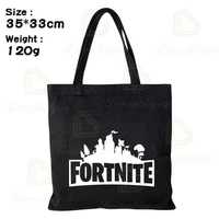 fortnight one shoulder storage bag men and women anime figure simple printing shopping bag unisex portable canvas shoulder bag