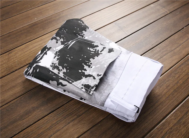 

Nightclub style 2021 fashion brand Men's casual pants Straight luxury quality trousers white black pattern zipper pants for men