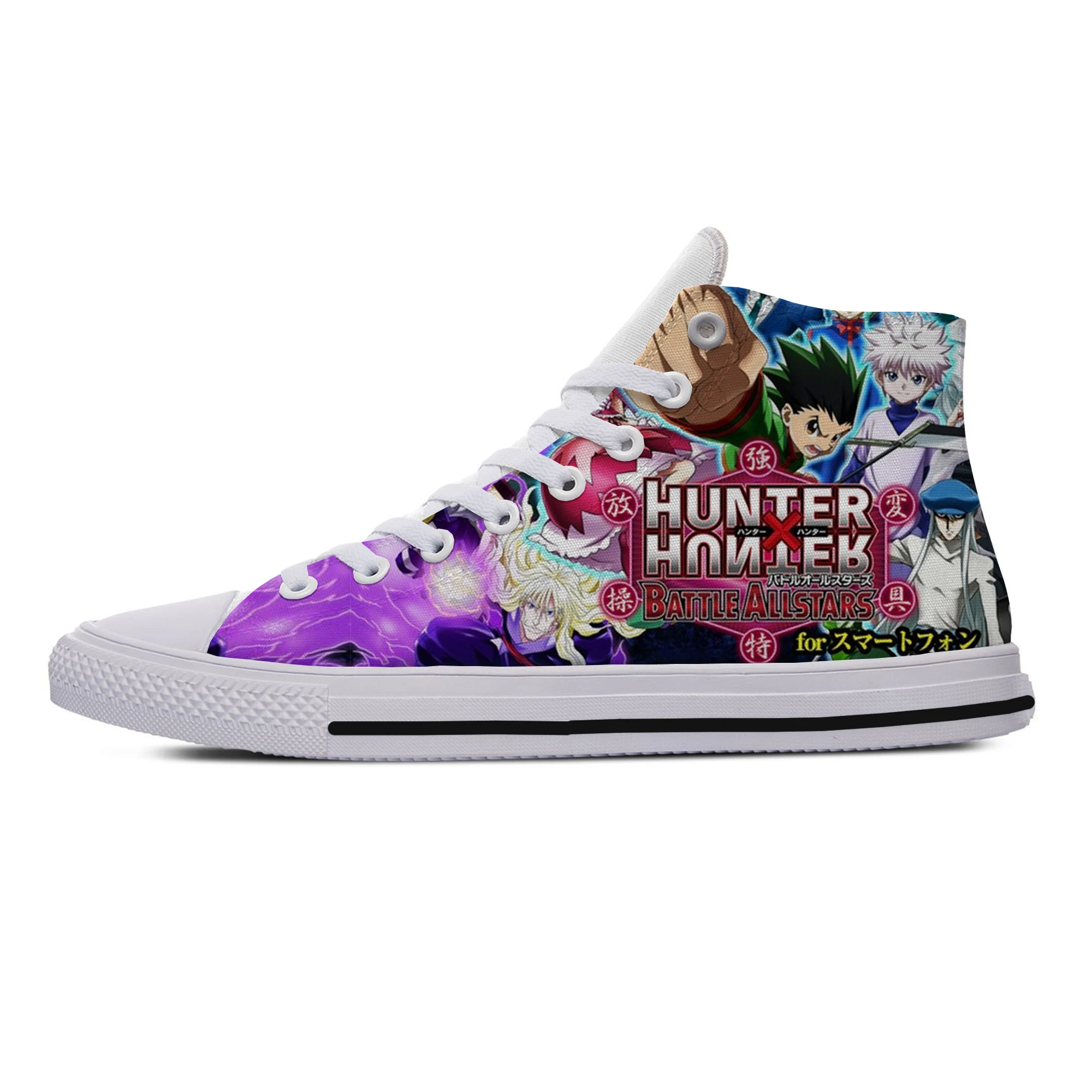 

X Hunter Cartoon Printed Canvas Sneakers Men Women Fashion Casual Vulcanized Flat Trainers Shoes High Top Sneakers Custom Shoes