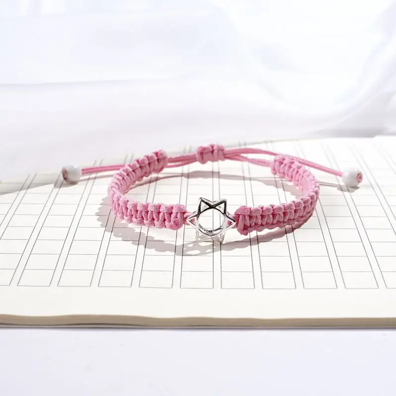 Плетеный вручную браслет с шестью звездами Женская мода темпераментная новая