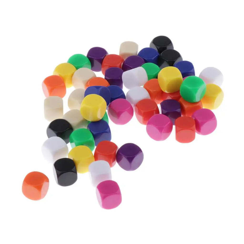 50 шт 16 мм Пустые 6 сторонних игральных костей для военных игр маркеры-красочные |