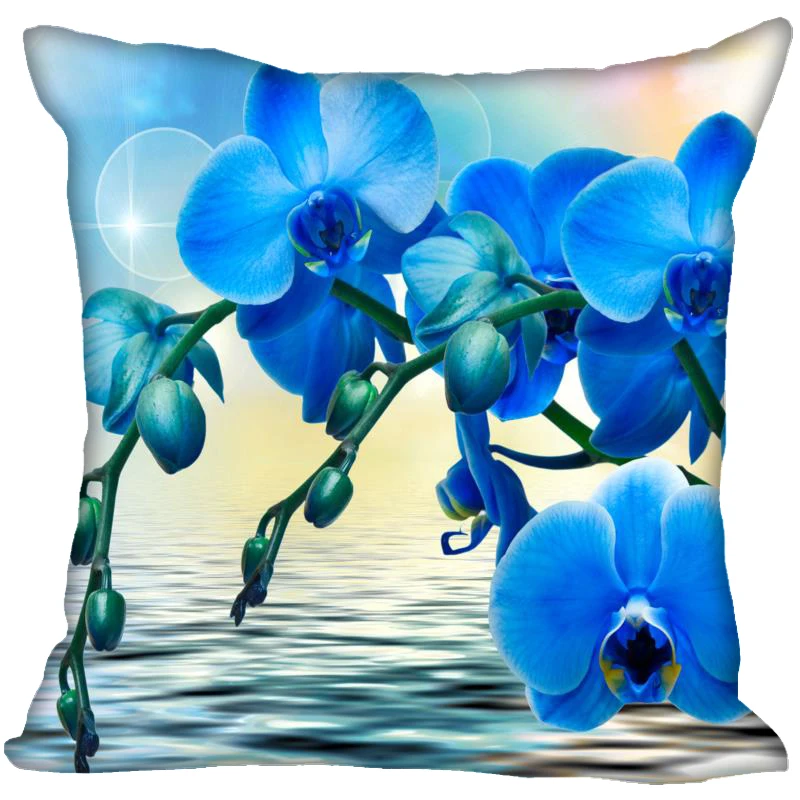 Новое поступление чехол для подушки с орхидеей цветок высокое качество атласная