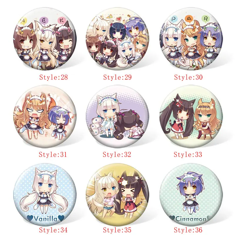 58 мм Nekopara аниме значок косплея Мультяшные Броши коллекция булавок сумки Значки