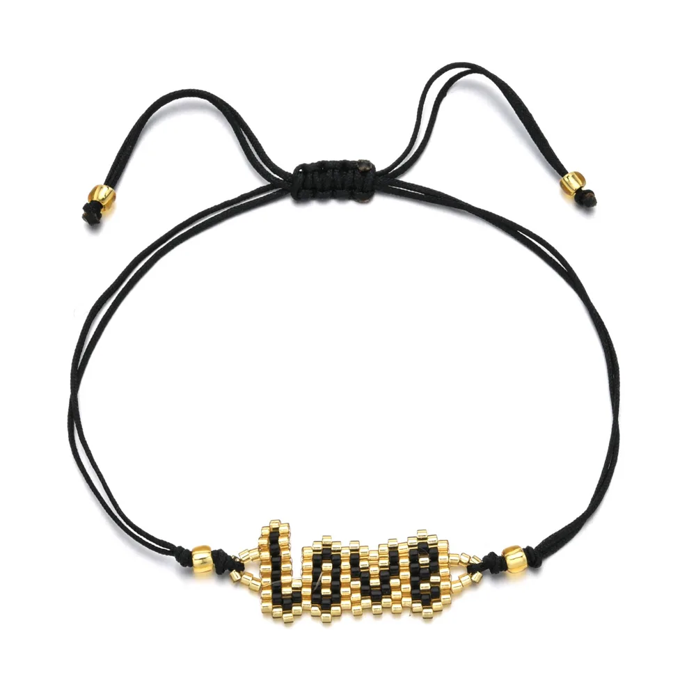 Японские стеклянные бусины Миюки браслет ручной работы с надписью Love для женщин