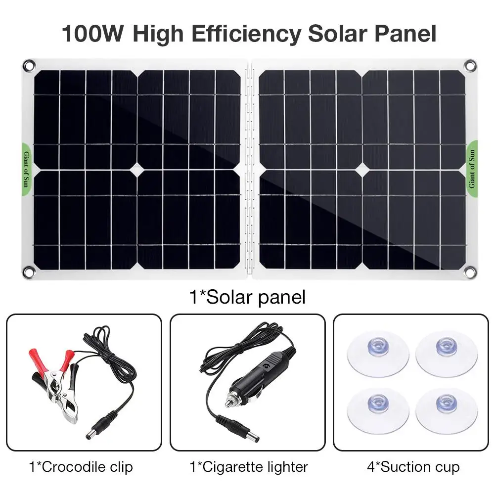 Online Panel Tenaga Surya/Solar Panel 100W Kit 12V/5V Panel Tenaga Surya/Solar Panel Dengan Baterai Mobil Pengisian Controller Listrik Solar Baterai Pengelola Untuk Mobil Perahu