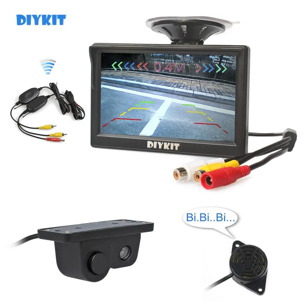 DIYKIT беспроводной автомобильный монитор с 5 дюймовым TFT ЖК дисплеем +