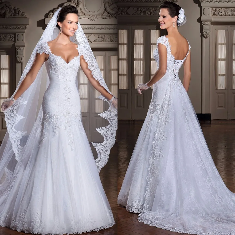 

Элегантное свадебное платье с открытой спиной, кружевное свадебное платье для матери невесты, расшитое бисером, а-силуэт, 2018