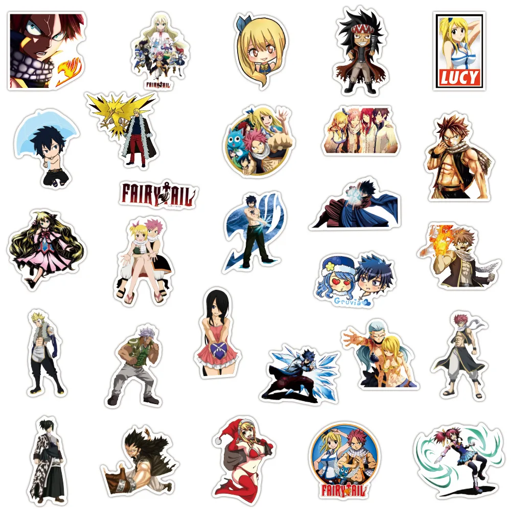 

100PCS Anime Fairy Tail Stickers Car Bike Travel Luggage Phone Guitar Laptop Fridge Waterproof Classic Toy Decal Stickers