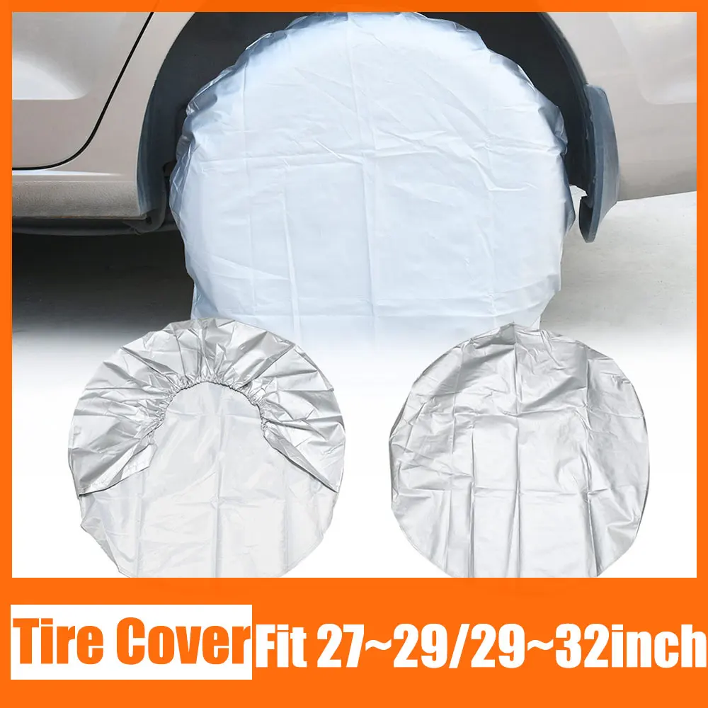 2pcs Car Tire Cover Car Heavy Duty RV Truck Camping Tire Covers  Waterproof 210D Oxford Fabric Universal Cars Wheel Protection