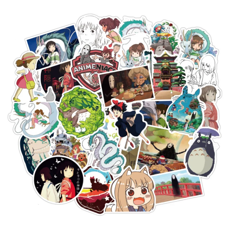 

10/30/50PCS Cartoon Cute Spirited Away Anime Graffiti Skateboard Laptop Luggage Waterproof Decorative Stickers Wholesale