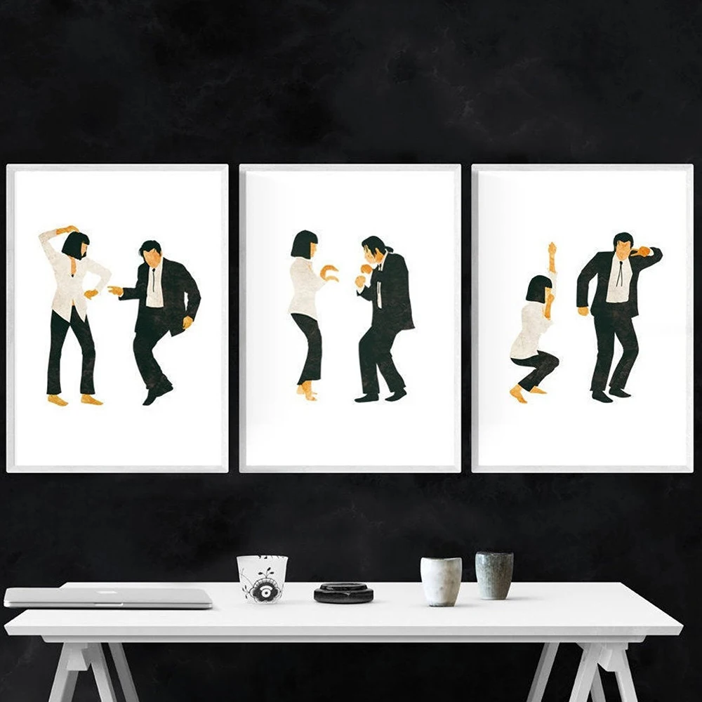 

Pulp Fiction Dance Minimalist Nordic Poster Wall Pictures For Living Room Posters Wall Art Canvas Painting Home Decor Unframed