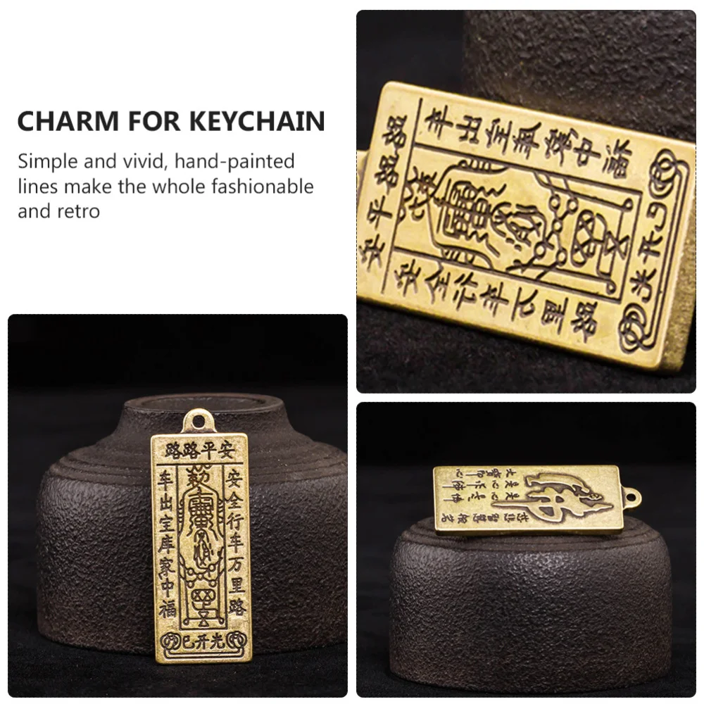 

2PCS Brass Amulet Premium Special Hanging Charm Pendant for Keychain Decor