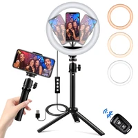 ring light with tripod stand led lighting lamp with phone holder circle light for photography live stream makeup youtube video