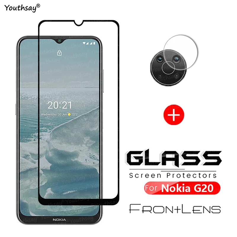 Protector de cristal templado para pantalla de Nokia G20 G10, pel&iacute;cula protectora para c&aacute;mara, cubierta completa-0