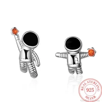 high quality 925 sterling silver earrings star astronaut studs earring women girl ladies jewelry wedding gift