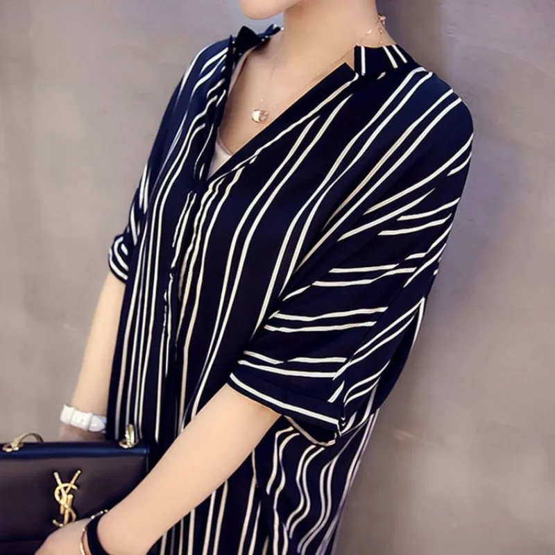 

HOUZHOU Summer Women's Dress 2021 White Plus Size Oversize Stripe Dress Shirt Vintage Outfits for Women