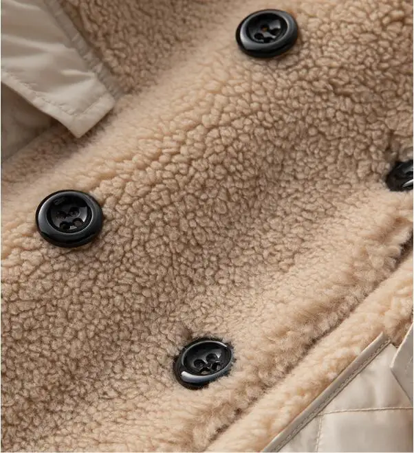 Real Fur Coat Female Wool Jacket Fox Fur Collar Sheep Shearling Autumn Winter Coat Women Clothes Korean Down Coat ZT4287